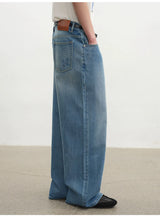 Rigid Washed Blue Straight Relaxed Jeans