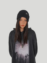 Metal Emblem Knit Beanie