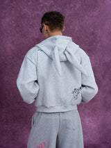 Men's Gray Bunny Ears Printed Hoodie