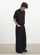 Cutout Ribbed Cotton Polo Shirts