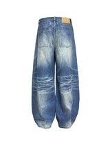 Icy Blue Vintage Coated Baggy Jeans