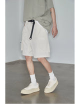 Magnetic Belted Elastic Multi-pocket Shorts