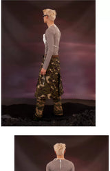 Cute Unisex Military Double-layer Dinosaur Skort