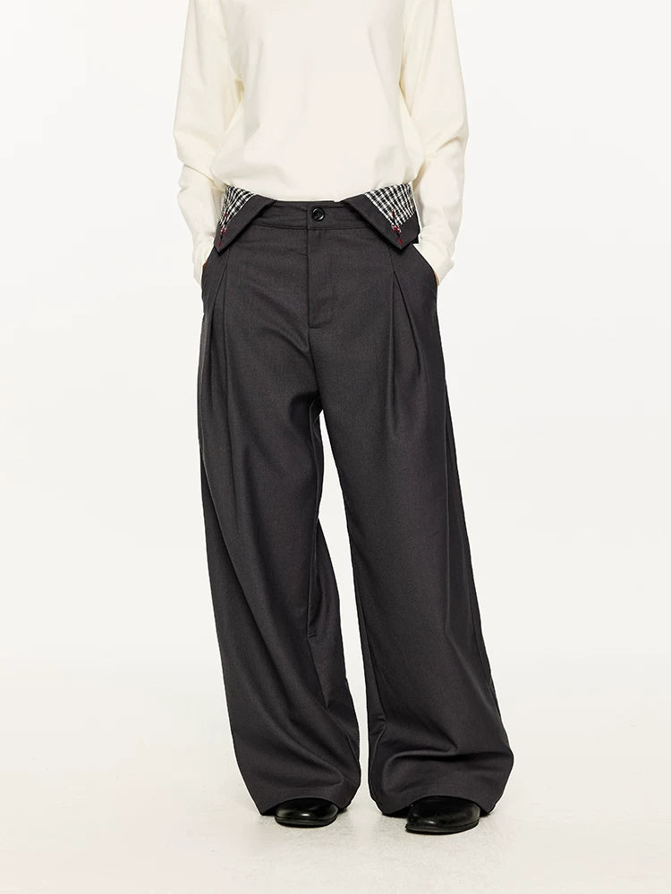 Pleated Houndstooth Dress Pants