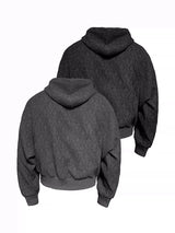 Zipper Jacquard Raglan Hoodie