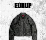 Distressed Deconstructed Biker Leather Jacket