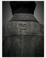 Loose Heavy Washed Distressed Denim Jacket