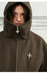 Men's Herringbone Hooded Puffer Jacket