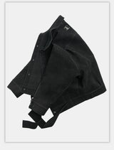 Oversized Raglan Suede Ribbon Jacket