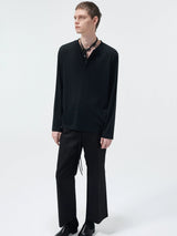 Long Sleeve Linen Tencel Blend Tees