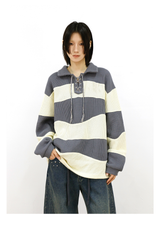 Boho Color Block Knit Sweater