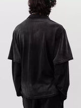 Faded Washed Two-Piece Long Sleeve Polo