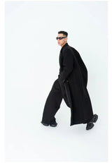 Men's Long Woolen Shoulder-padded Coat