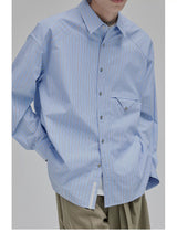 Blue White Striped Pocket Shirt
