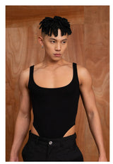 Black Backless Stretchy Shapewear Tank Bodysuits