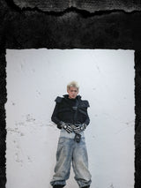 Detachable Devil Horned Down Vest
