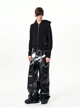 Men's Black Skull Cross Zip Hoodie
