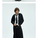 Short Detachable Hooded Waterproof Trench Coat