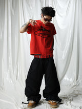 Black Adjustable Distressed Plaid Cargo Pants