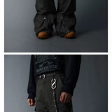 Adjustable Zipper Flared Baggy Cargo Pants