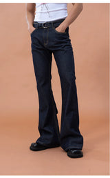 Men's Dark Blue Slim Flared Jeans