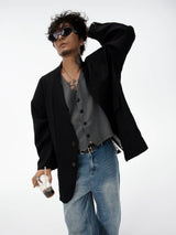 Vintage Sleeveless Grey Suit Vest