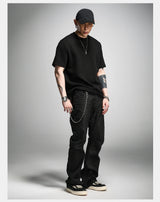 Black Boxy Short Sleeve Modal Tee