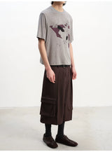 Straight Plaid Pleated Cargo Shorts