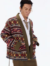 Vintage Jacquard Oversized Kimono Coat