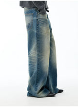 13.5 Oz Washed Denim Tapered Jeans