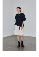 Magnetic Belted Elastic Multi-pocket Shorts