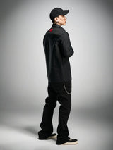 Long Sleeve Ribbed Point Collar Shirt