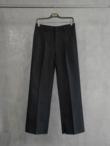 Wrinkle-Resistant Wool Straight Leg Slit Pants