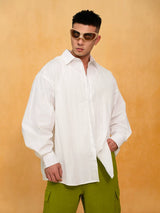 Men's Red White Blue Oversized Shirts