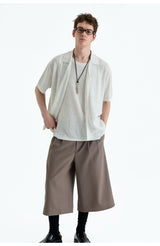 Collared Linen Blend Knit Cardigan