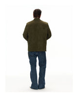 Men's Moss Green Cashmere Leather Blazer