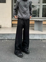 Men's Drawstring Waist Flared Suit Pants