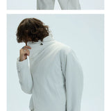 Two-Tone Single-Button Split Turtleneck Down Coat