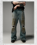 Tawny Distressed Loose Straight Jeans