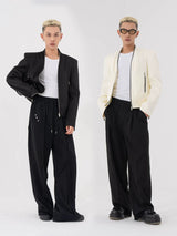 Men's Two-Tone Zip Shoulder Pad Jacket