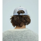 White Distressed Printed Long Brim Cap