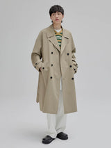 Double Breasted Long Trench Coat