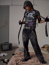 Slim Fit Striped Bad Mouse Tee