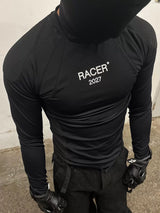 Black Sharkskin Long Sleeve Racing Top