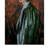 Studded Patent Leather Oversized Trench Coat