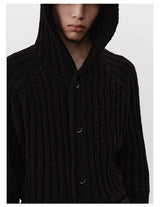 Ribbed Knit Hooded Sweater