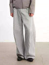 Striped Pleated Curved Hem Pants