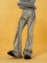 Men's Vintage Grey Distressed Flare Jeans