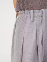Pleated Plaid Capri Pants
