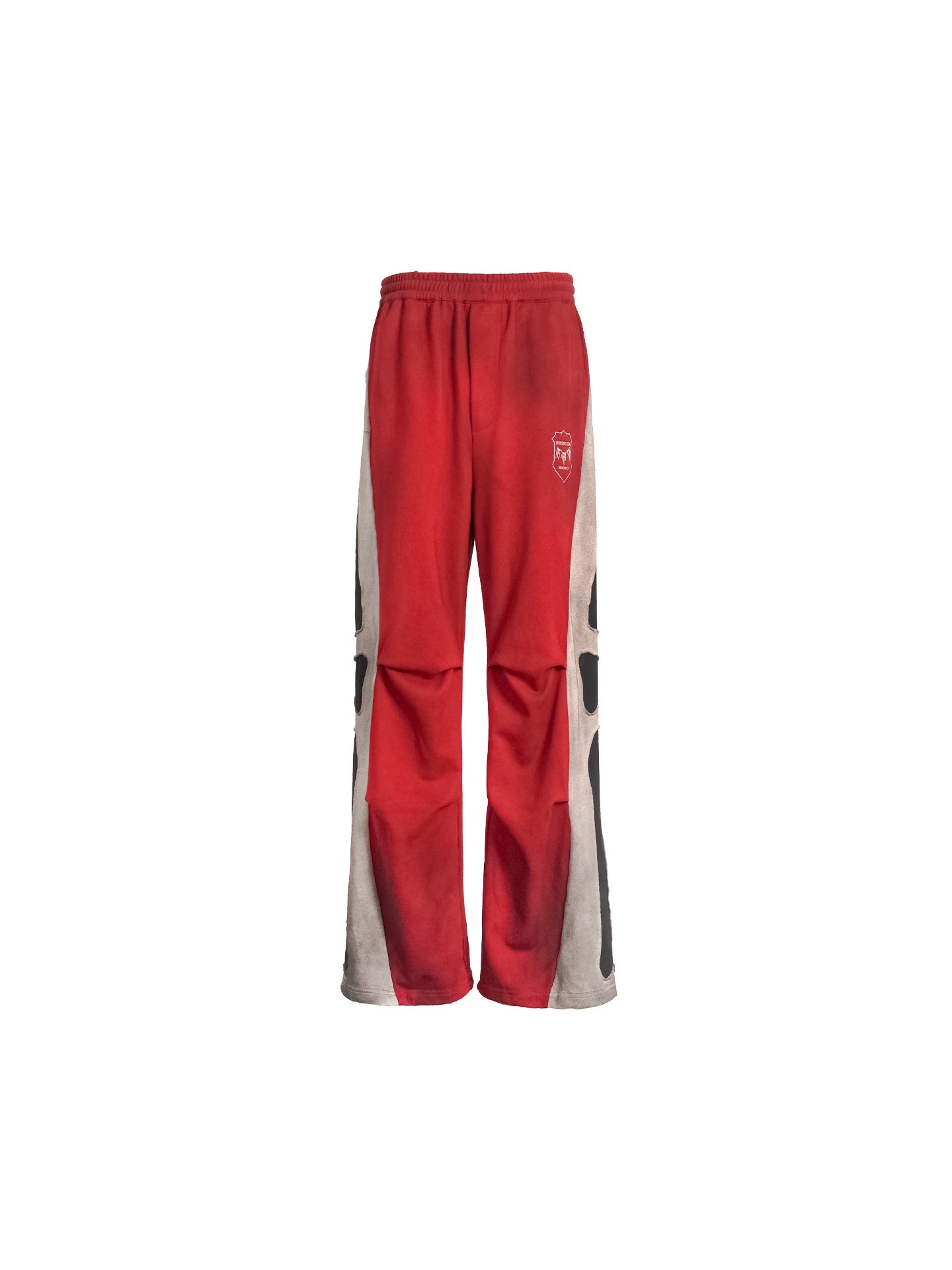Skeleton Patchwork Color Block Distressed Sweatpants
